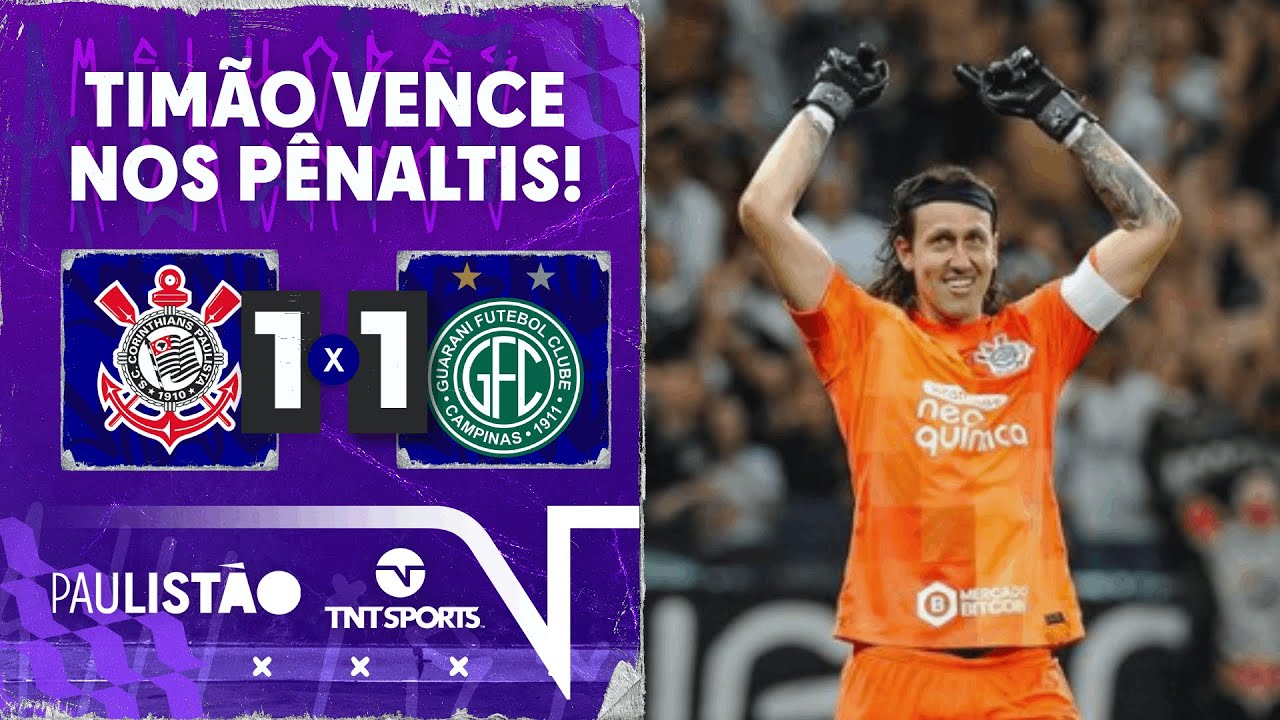 CÁSSIO BRILHA, CORINTHIANS AVANÇA E TÁ NA SEMI DO PAULISTÃO | CORINTHIANS (7) 1 X 1 (6) GUARANI - TNT Sports Brasil
